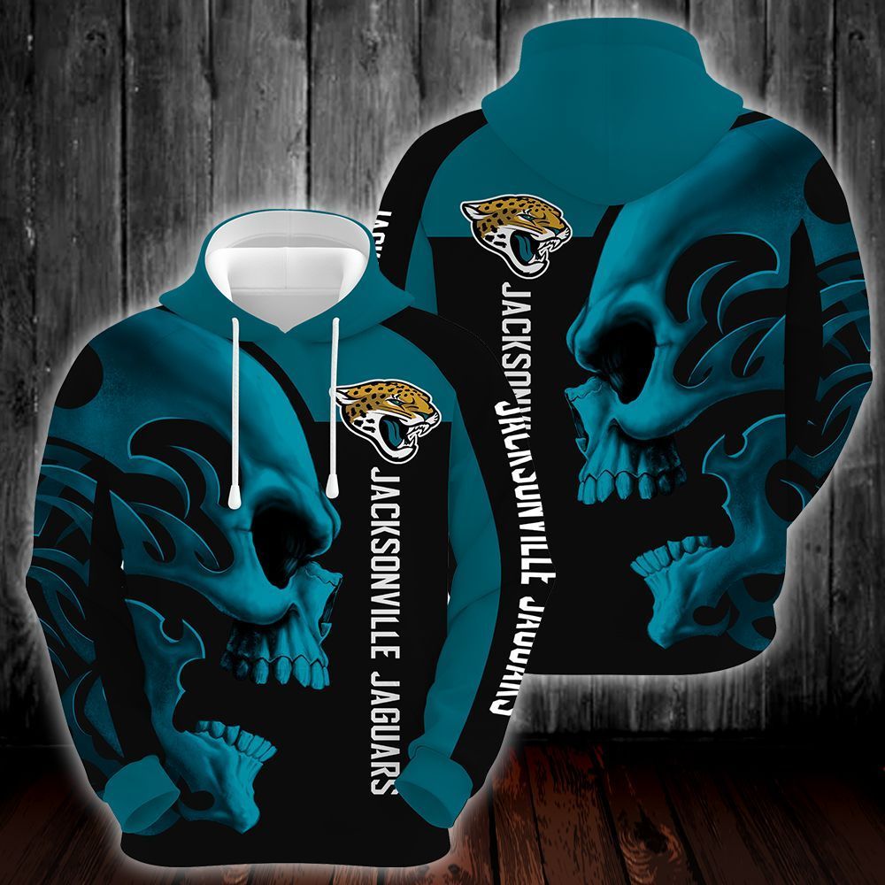 Jacksonville Jaguars Skull 3D All Over Printed Sweatshirt, Hoodie, Zip Hoodie | Nfl Special Edition Fan Gear For Men, Women