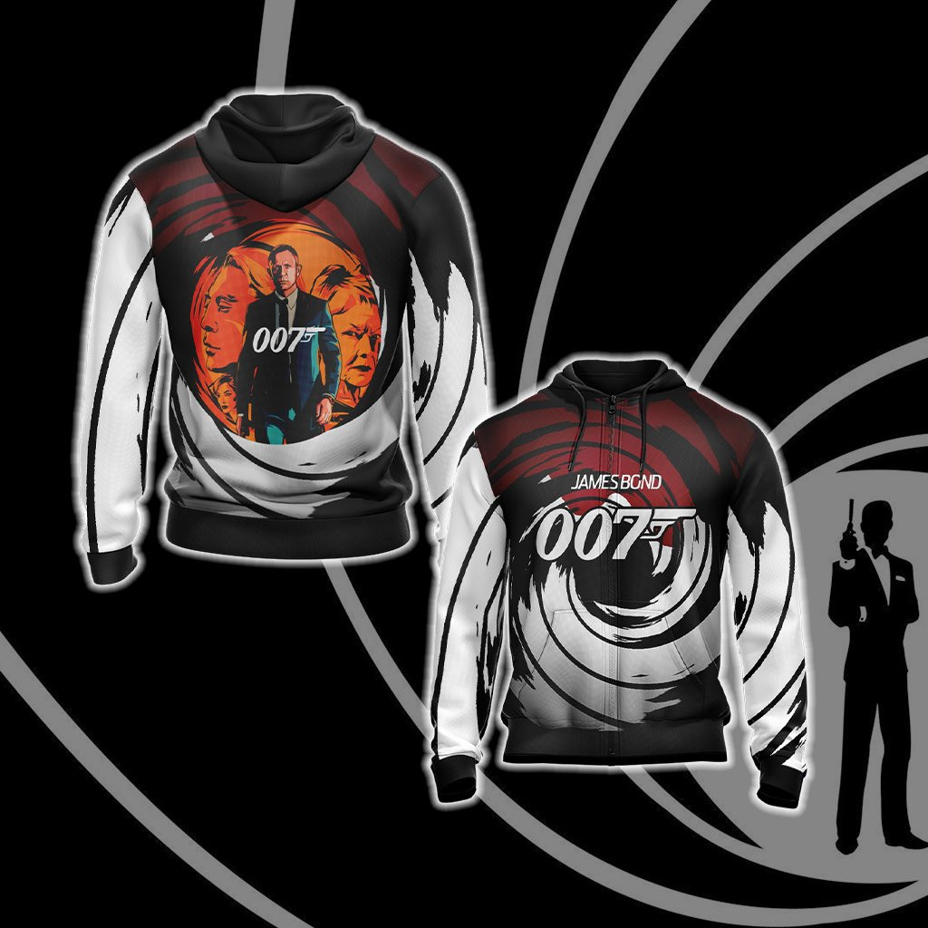 James Bond 007 3D All Over Printed Sweatshirt, Hoodie, Zip Hoodie | Fan Apparel For Men, Women