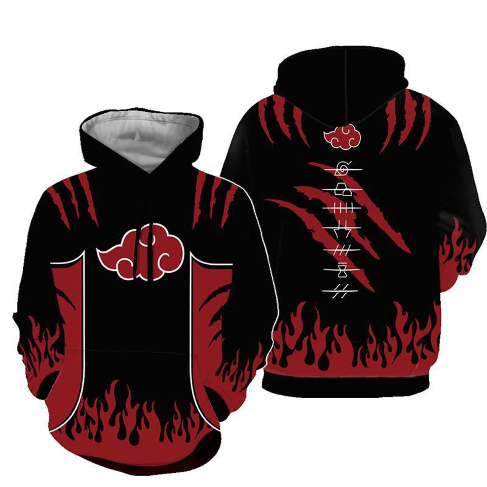 Japan Anime Naruto Akatsuki Cosplay 3D All Over Printed Sweatshirt, Hoodie, Zip Hoodie | Fan Apparel For Men, Women