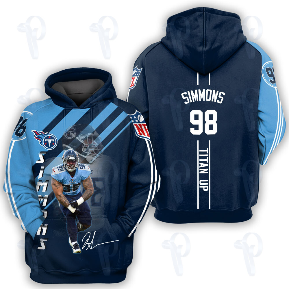 Jeffery Simmons Tennessee Titans Nfl 3D All Over Printed Sweatshirt, Hoodie, Zip Hoodie | Nfl Fan Gear For Men, Women