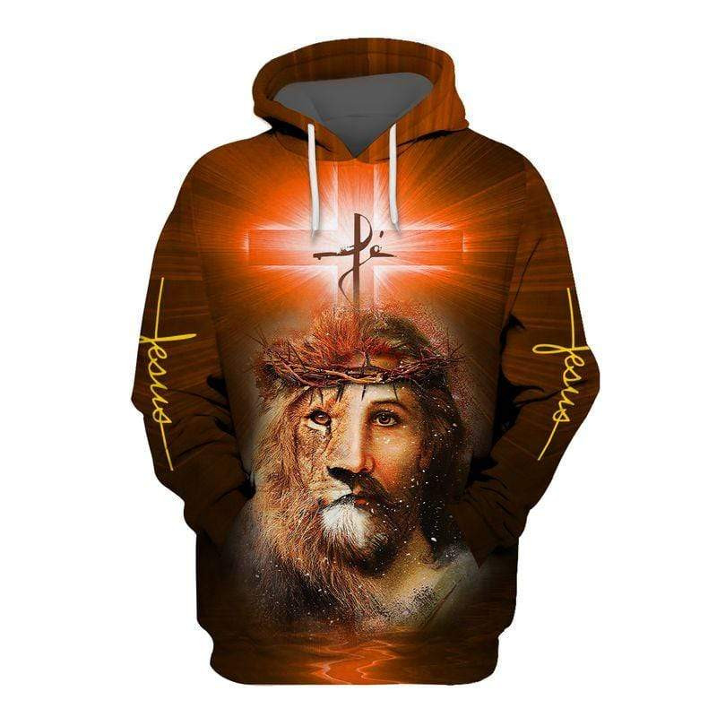 Jesus And Lion Combination 3D All Over Printed Sweatshirt, Hoodie, Zip Hoodie | Fan Apparel For Men, Women