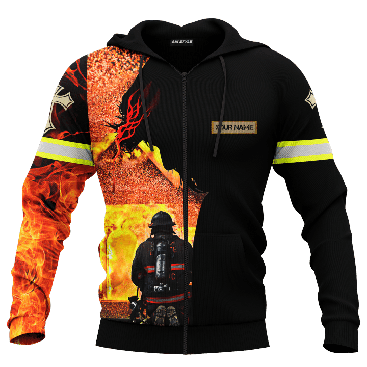 Jesus Firefighter God Will Bring You Through The Fire Customized Unisex 3D All Over Printed Sweatshirt, Hoodie, Zip Hoodie | Fan Apparel For Men, Women