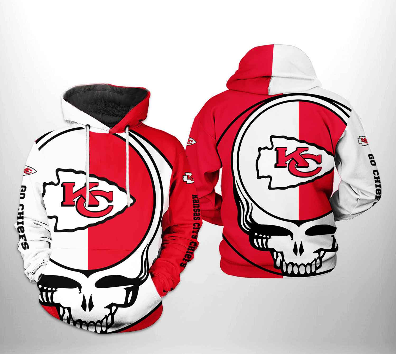 Kansas City Chiefs Nfl Grateful Dead 3D All Over Printed Sweatshirt, Hoodie, Zip Hoodie | Nfl Fan Gear For Men, Women