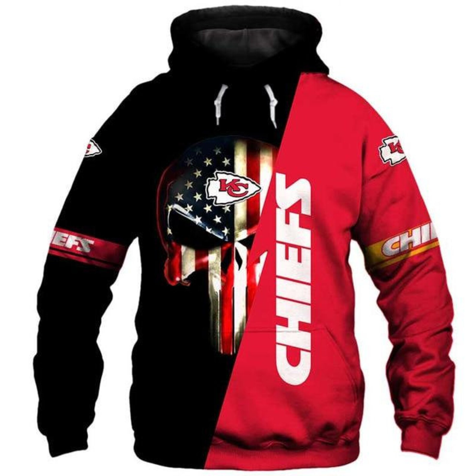 Kansas City Chiefs Skull 3D All Over Printed Sweatshirt, Hoodie, Zip Hoodie | Nfl Special Edition Fan Gear For Men, Women