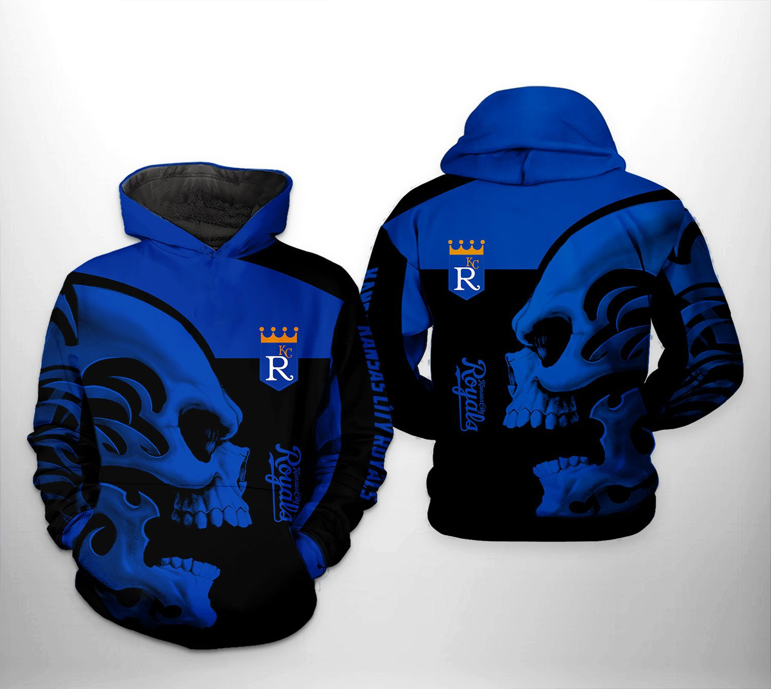 Kansas City Royals Mlb Skull 3D All Over Printed Sweatshirt, Hoodie, Zip Hoodie | Mlb Special Edition Fan Gear For Men, Women