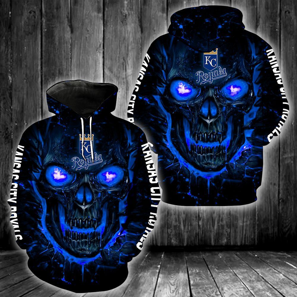 Kansas City Royals Skull 3D All Over Printed Sweatshirt, Hoodie, Zip Hoodie | Mlb Special Edition Fan Gear For Men, Women