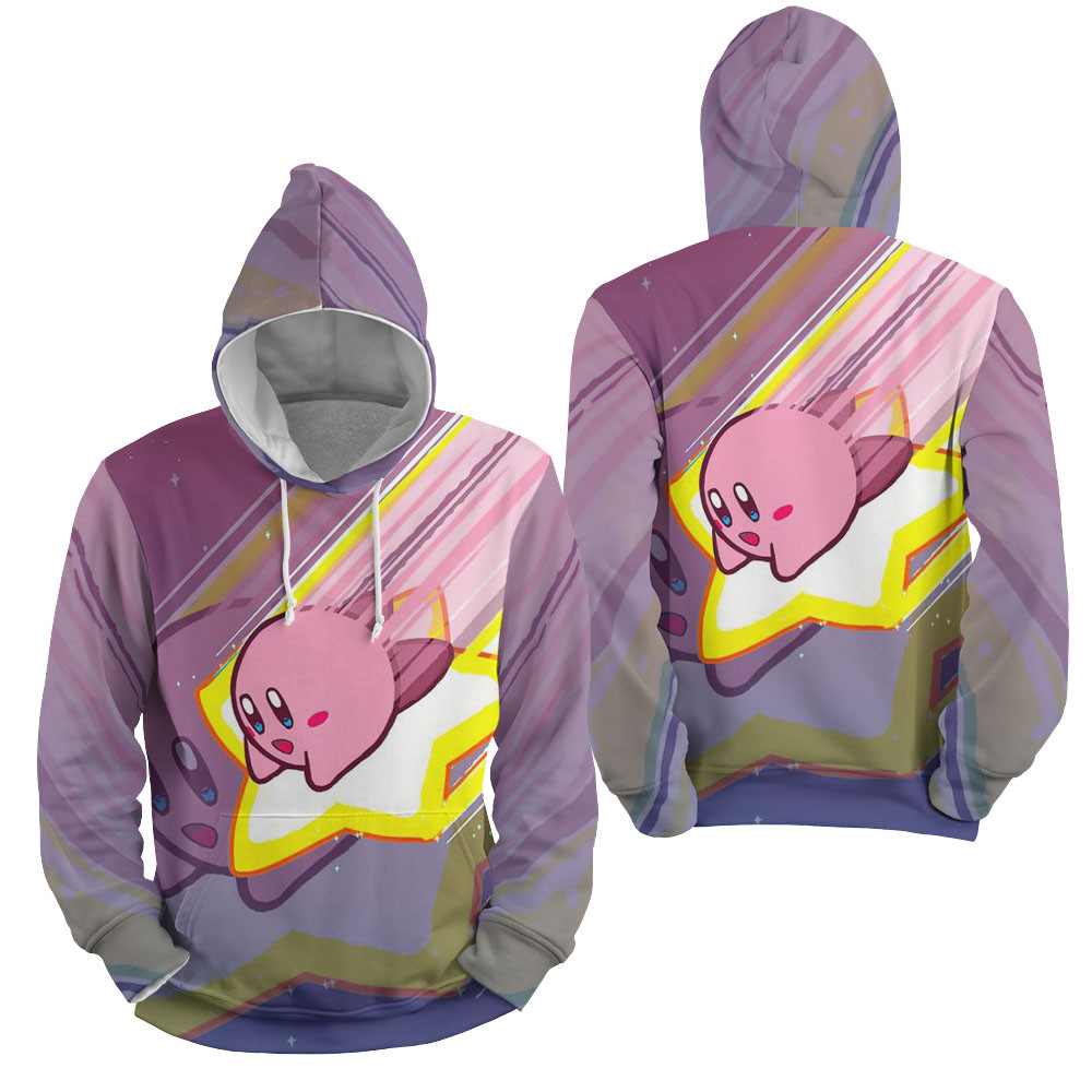 Kirby - Kirby On A Shooting Star 3D All Over Printed Sweatshirt, Hoodie, Zip Hoodie | Fan Apparel For Men, Women