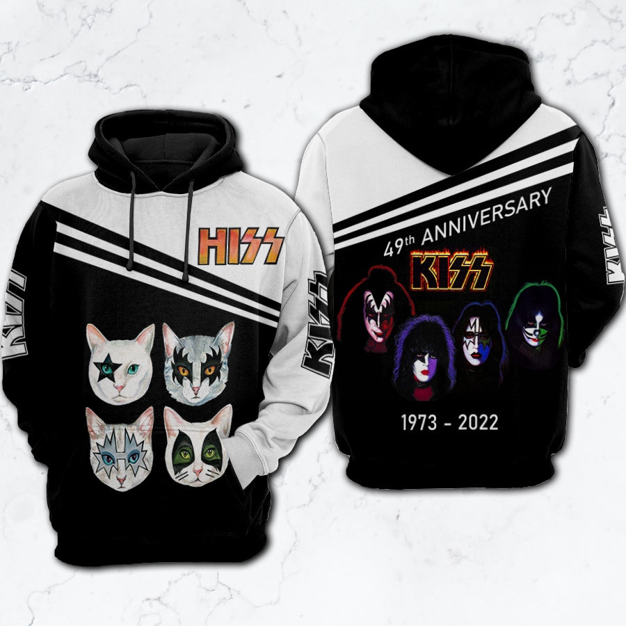 Kiss Band 49th Anniversary 1973-2022 3D All Over Printed Sweatshirt, Hoodie, Zip Hoodie | Fan Apparel For Men, Women