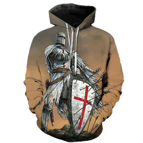 Knights Templar 3D All Over Printed Sweatshirt, Hoodie, Zip Hoodie | Fan Apparel For Men, Women
