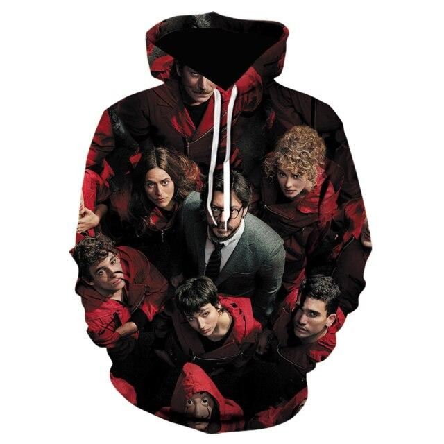 La Casa De Papel 3D All Over Printed Sweatshirt, Hoodie, Zip Hoodie | Fan Apparel For Men, Women