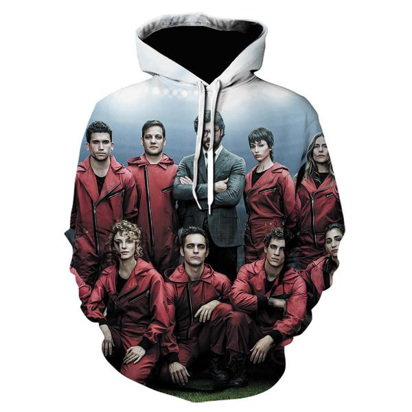 La Casa De Papel 3D All Over Printed Sweatshirt, Hoodie, Zip Hoodie | Fan Apparel For Men, Women