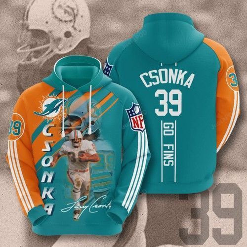 Larry Csonka 39 Miami Dolphins Nfl Pullover And Zippered Hoodies For Men For Women 3D All Over Printed Sweatshirt, Hoodie, Zip Hoodie | Nfl Fan Gear For Men, Women