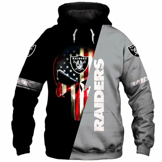 Las Vegas Raiders Punisher Unisex 3D All Over Printed Sweatshirt, Hoodie, Zip Hoodie | Nfl Fan Gear For Men, Women