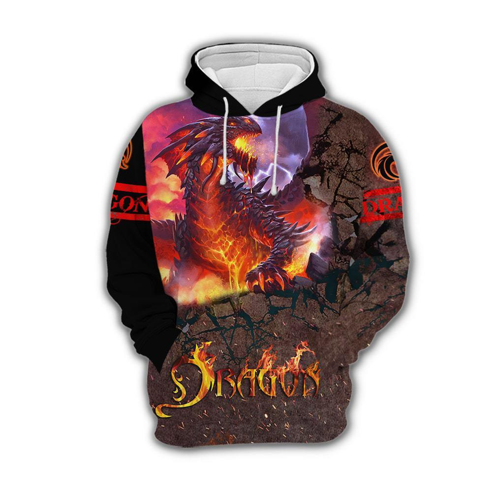 Lava Dragon 3D All Over Printed Sweatshirt, Hoodie, Zip Hoodie | Fan Apparel For Men, Women