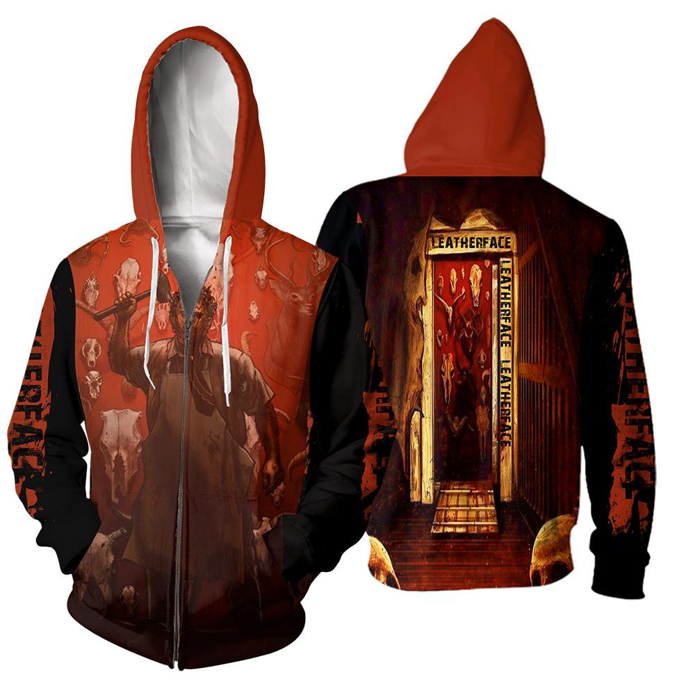 Leatherface 3D All Over Printed Sweatshirt, Hoodie, Zip Hoodie | Fan Apparel For Men, Women