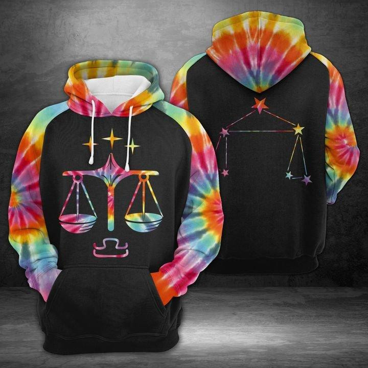 Libra Hippie Tie-dye Unisex 3D All Over Printed Sweatshirt, Hoodie, Zip Hoodie | Fan Apparel For Men, Women