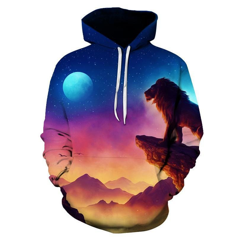 Lion, Moon For Unisex 3D All Over Printed Sweatshirt, Hoodie, Zip Hoodie | Fan Apparel For Men, Women