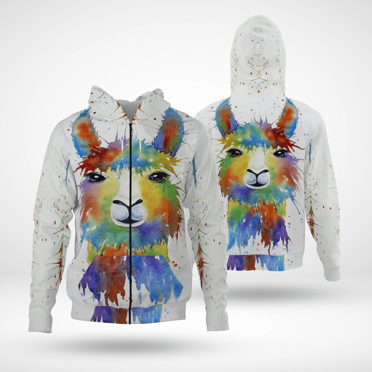 Llama Colorful Painting 3D All Over Printed Sweatshirt, Hoodie, Zip Hoodie | Fan Apparel For Men, Women