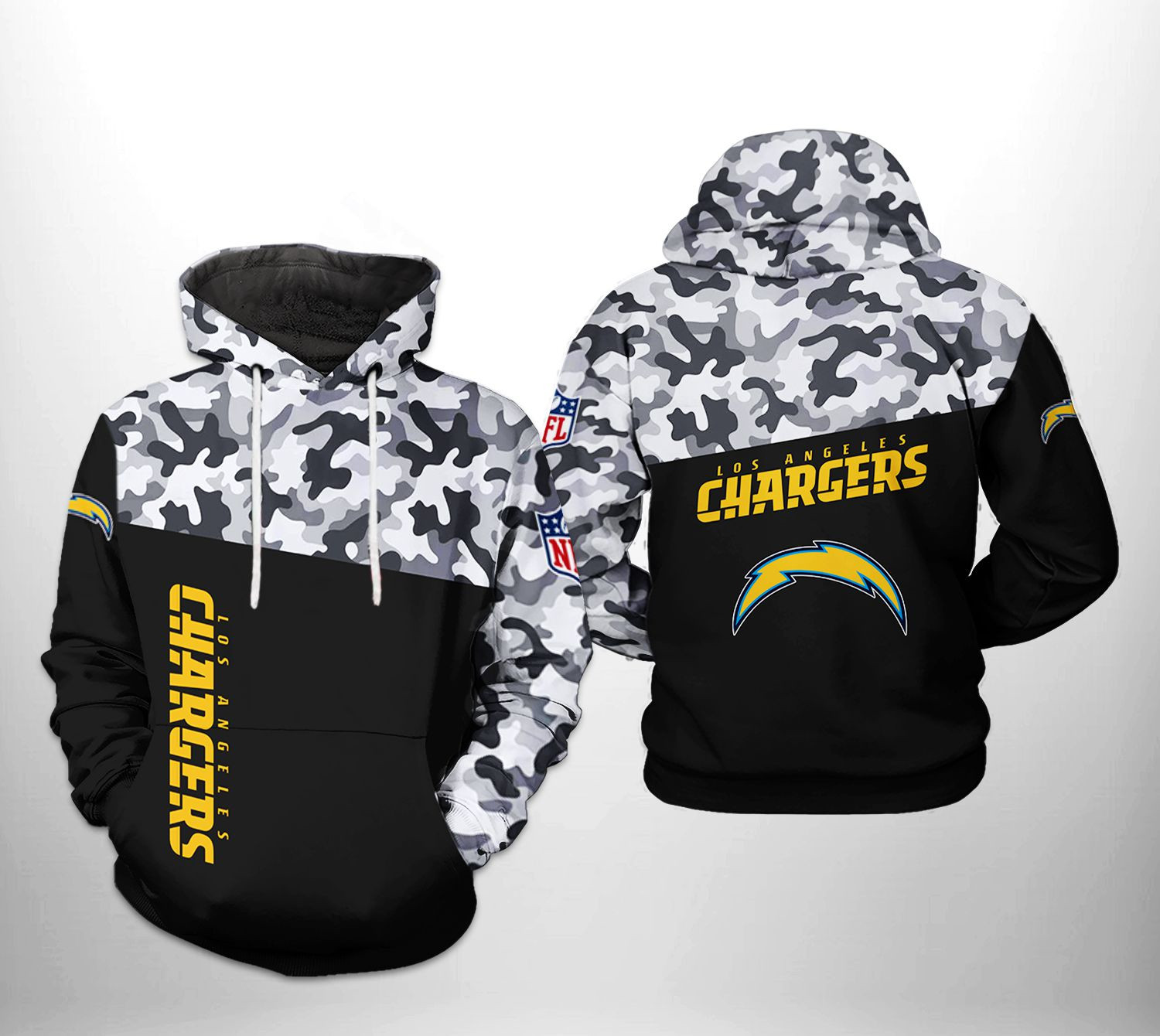 Los Angeles Chargers Nfl Camo Veteran Team 3D All Over Printed Sweatshirt, Hoodie, Zip Hoodie | Nfl Fan Gear For Men, Women