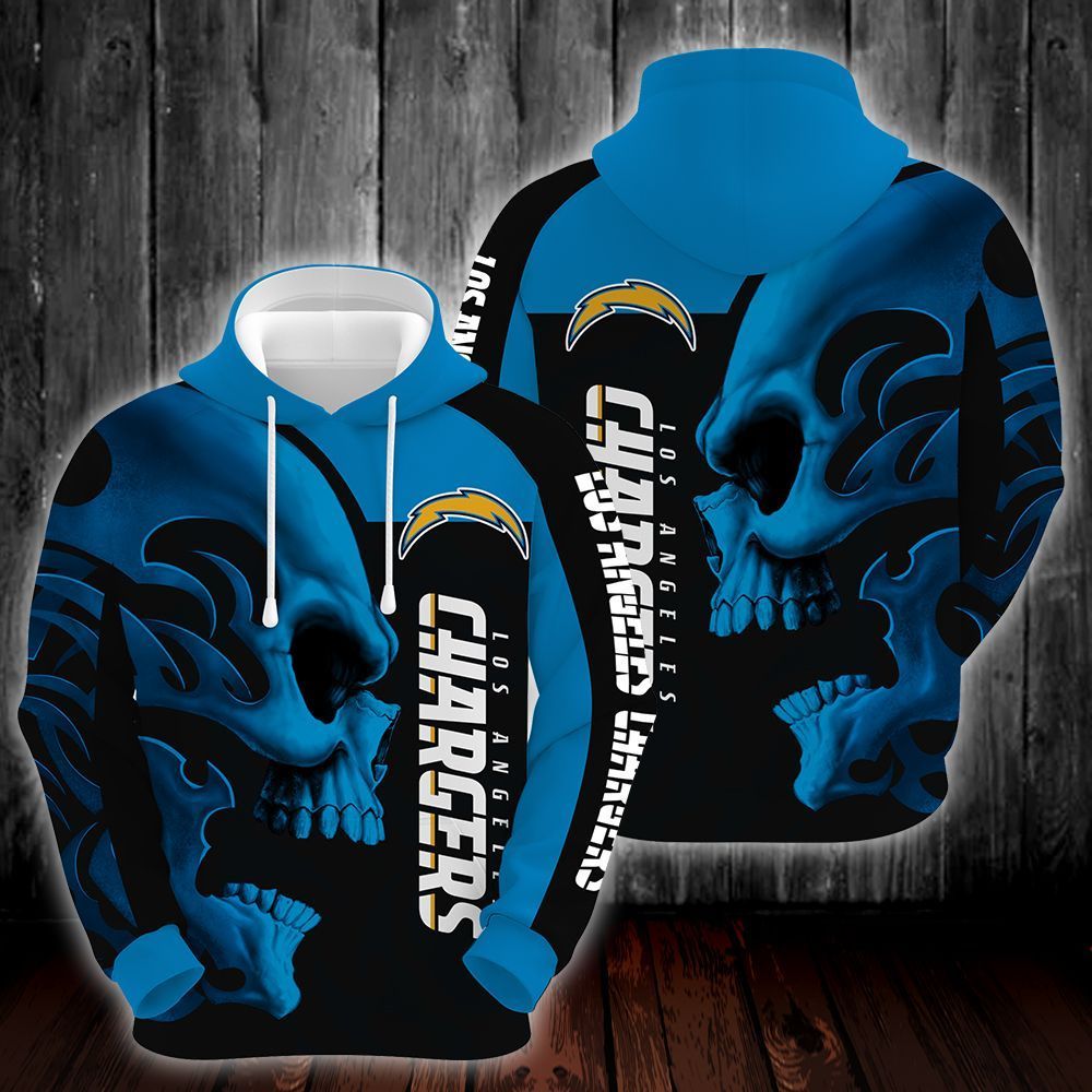 Los Angeles Chargers Skull 3D All Over Printed Sweatshirt, Hoodie, Zip Hoodie | Nfl Special Edition Fan Gear For Men, Women