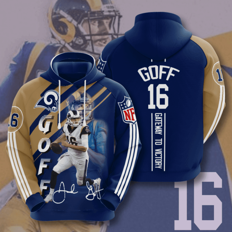 Los Angeles Rams Jared Goff 3D All Over Printed Sweatshirt, Hoodie, Zip Hoodie | Nfl Fan Gear For Men, Women
