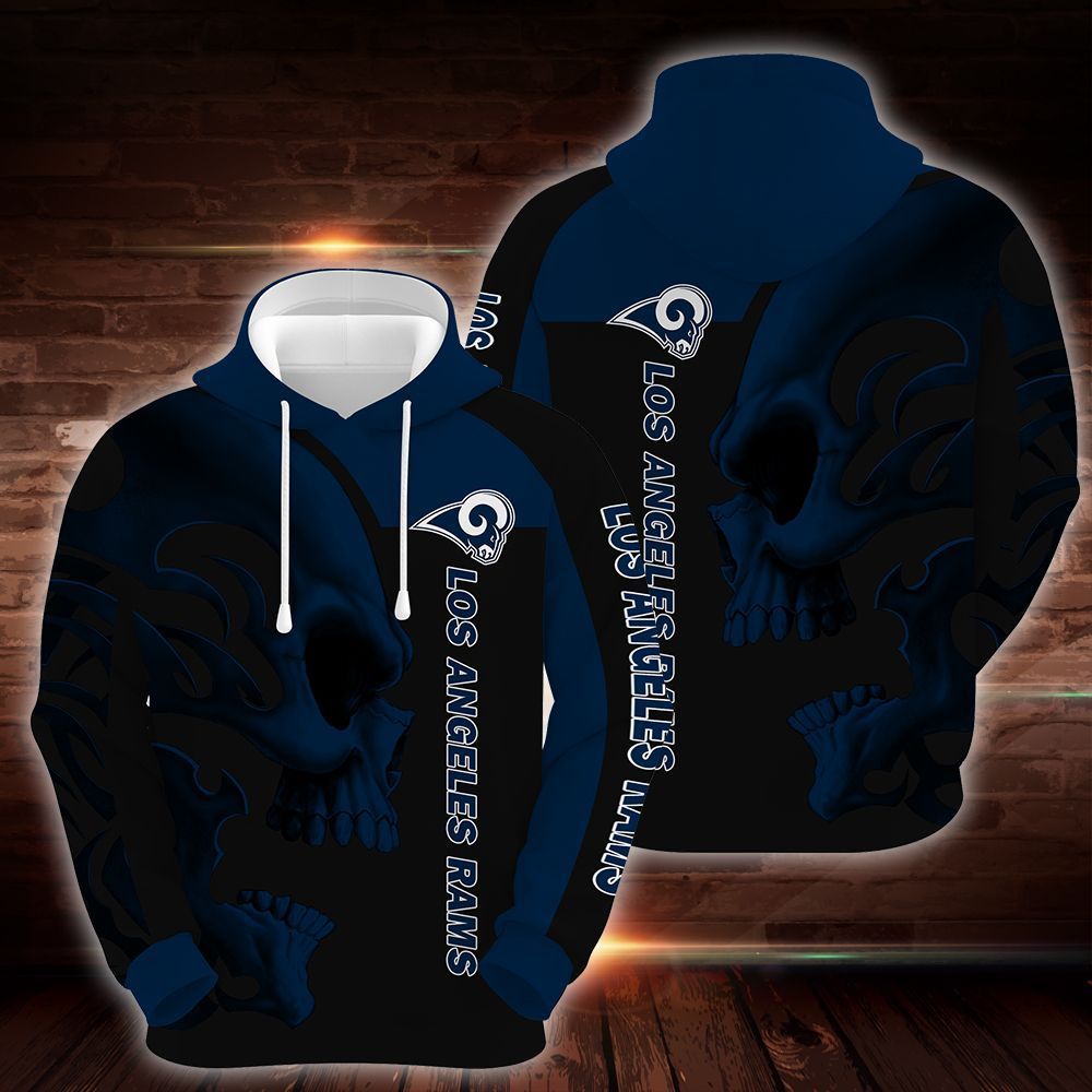 Los Angeles Rams Skull 3D All Over Printed Sweatshirt, Hoodie, Zip Hoodie | Nfl Special Edition Fan Gear For Men, Women