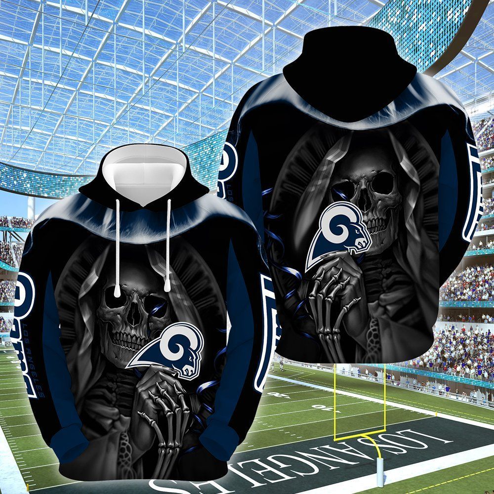 Los Angeles Rams Skull 3D All Over Printed Sweatshirt, Hoodie, Zip Hoodie | Nfl Special Edition Fan Gear For Men, Women
