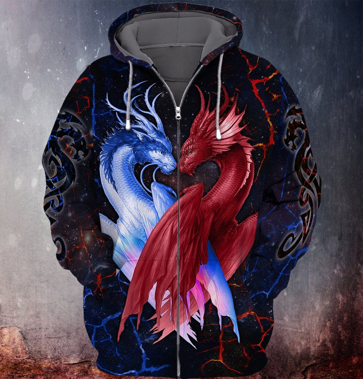 Love Couple Dragon Art 3D All Over Printed Sweatshirt, Hoodie, Zip Hoodie | Fan Apparel For Men, Women