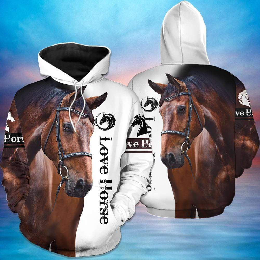 Love Horse 3D All Over Printed Sweatshirt, Hoodie, Zip Hoodie | Fan Apparel For Men, Women