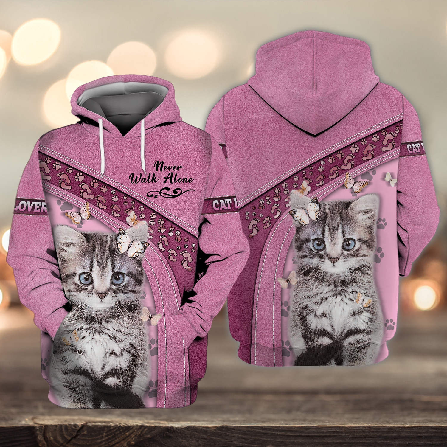 Love Kittens Never Walk Alone 3D All Over Printed Sweatshirt, Hoodie, Zip Hoodie | Fan Apparel For Men, Women