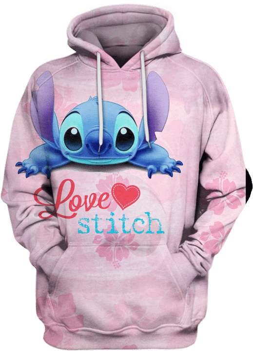 Love Stitch, Lilo Pink 3D All Over Printed Sweatshirt, Hoodie, Zip Hoodie | Fan Apparel For Men, Women