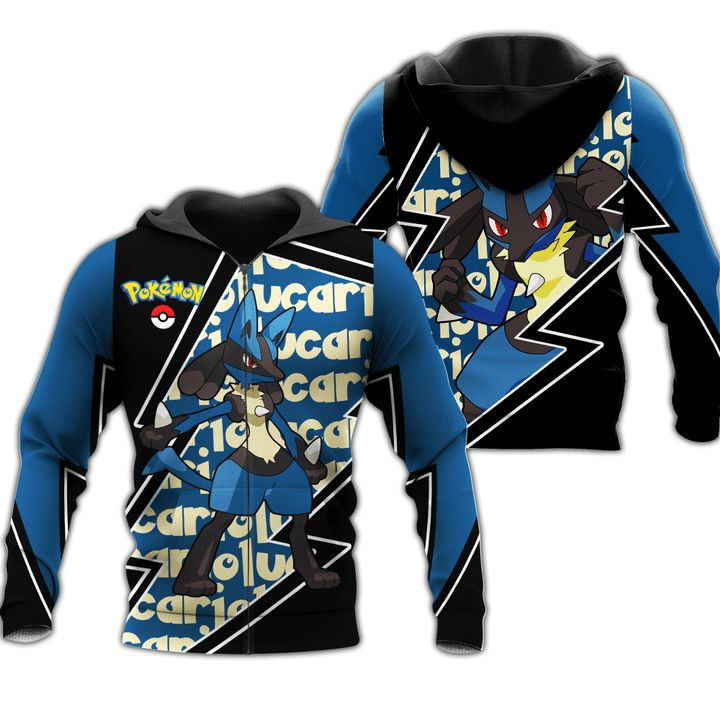 Lucario Anime Manga Pokemon 3D All Over Printed Sweatshirt, Hoodie, Zip Hoodie | Special Edition Fan Apparel For Men, Women