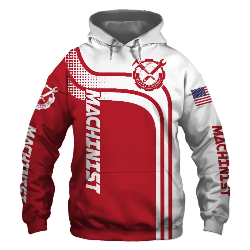 Machinist Red Us Flag 3D All Over Printed Sweatshirt, Hoodie, Zip Hoodie | Fan Apparel For Men, Women