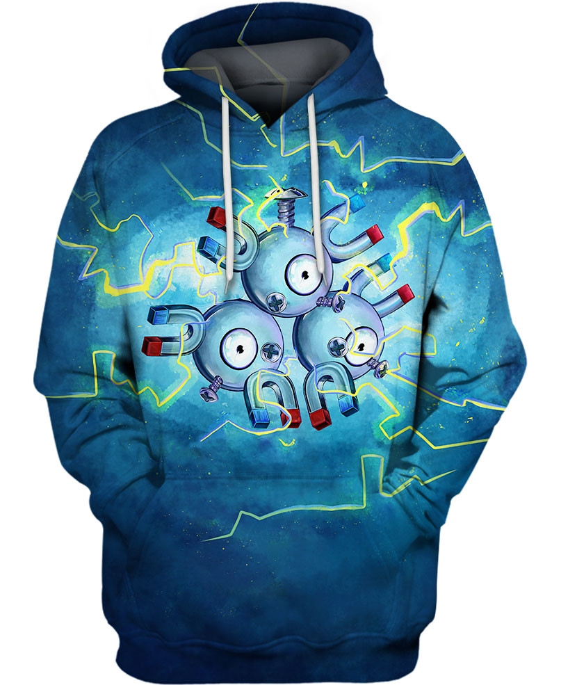 Magneton Pokemon 3D All Over Printed Sweatshirt, Hoodie, Zip Hoodie | Special Edition Fan Apparel For Men, Women