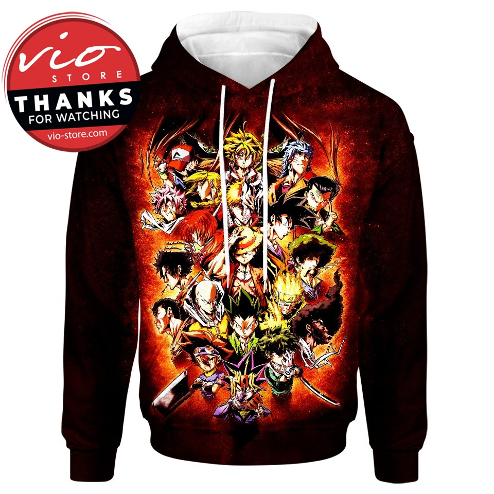 Main Anime Characters 3D All Over Printed Sweatshirt, Hoodie, Zip Hoodie | Fan Apparel For Men, Women