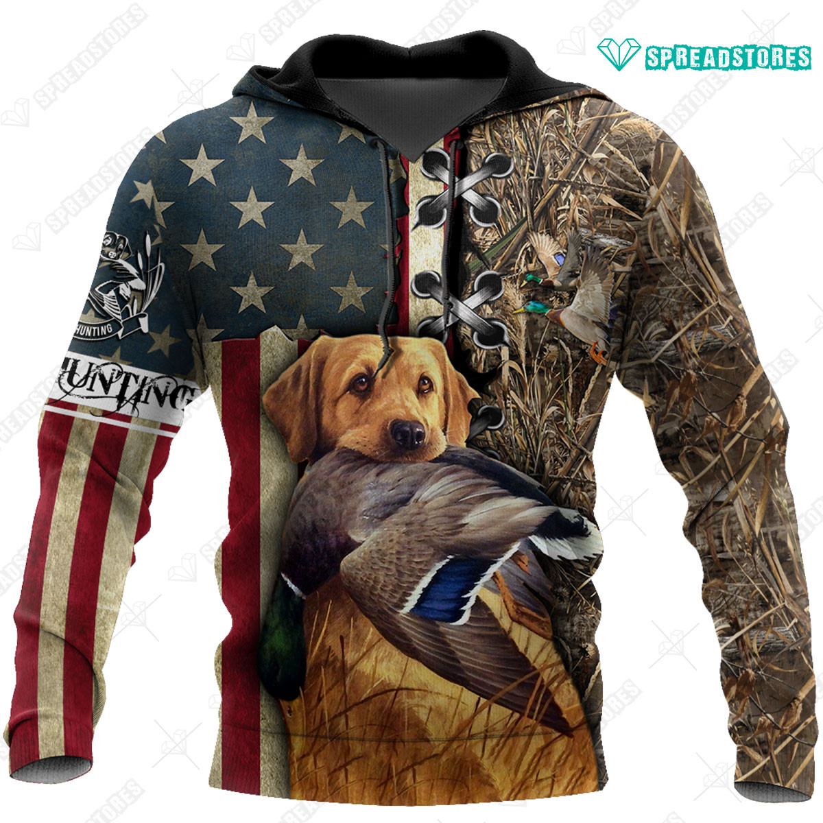 Mallar Duck Hunting Dog Flag Usa 3D All Over Printed Sweatshirt, Hoodie, Zip Hoodie | Fan Apparel For Men, Women