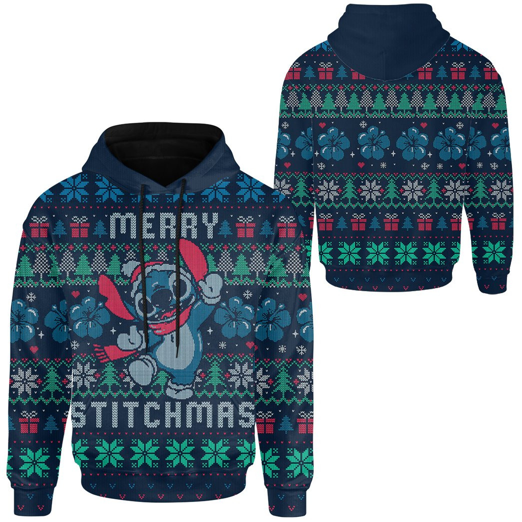 Merry Stitchmas Stitch 3D All Over Printed Sweatshirt, Hoodie, Zip Hoodie | Fan Apparel For Men, Women