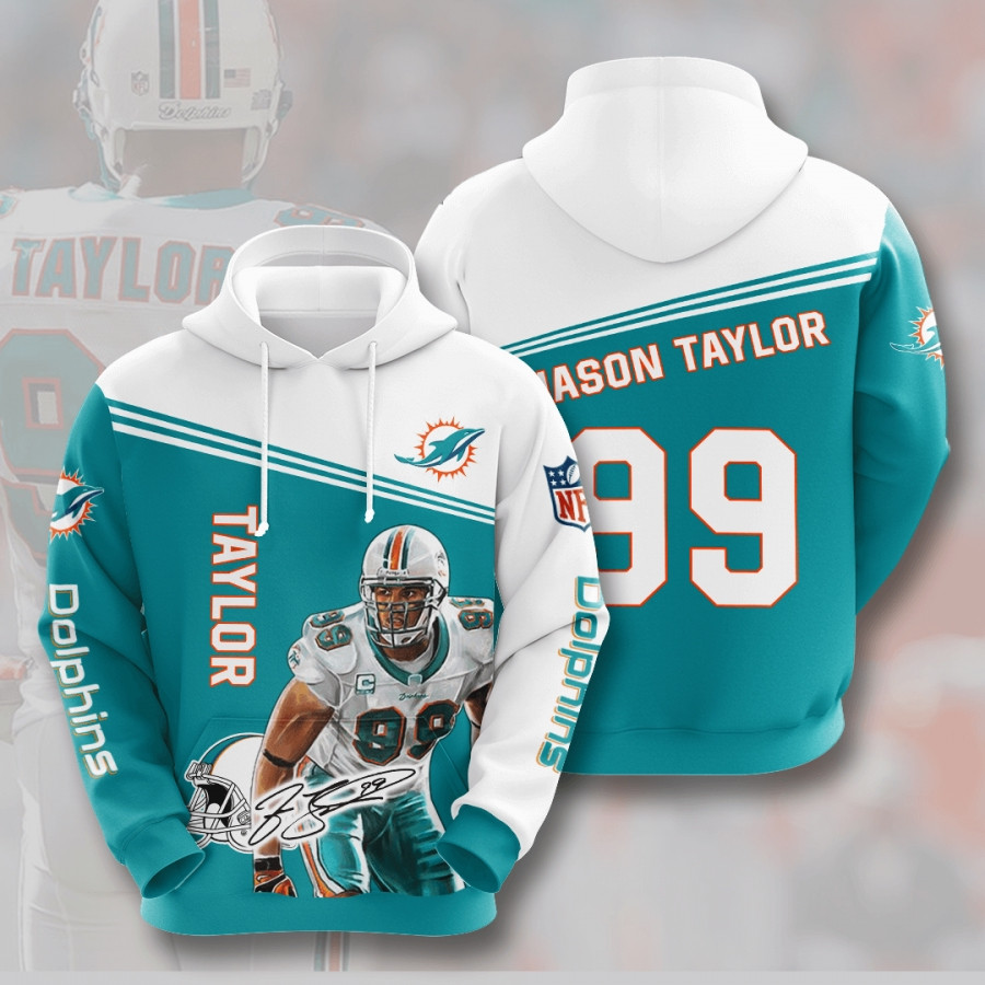 Miami Dolphins Jason Taylor 3D All Over Printed Sweatshirt, Hoodie, Zip Hoodie | Nfl Fan Gear For Men, Women