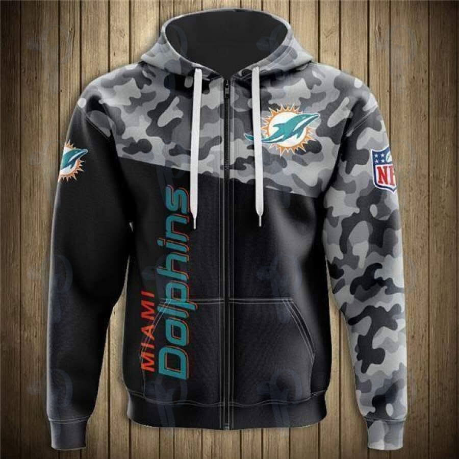 Miami Dolphins Military Nfl 3D All Over Printed Sweatshirt, Hoodie, Zip Hoodie | Nfl Fan Gear For Men, Women