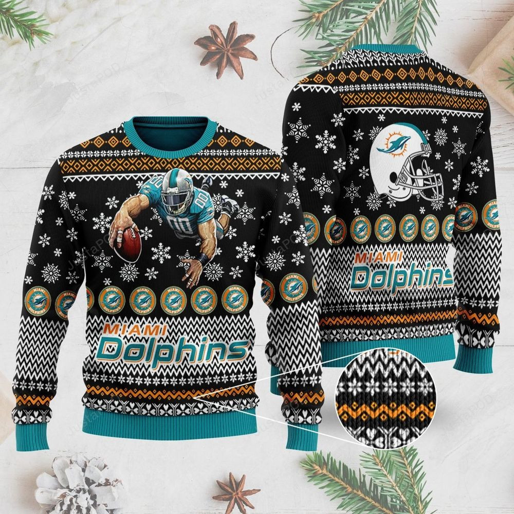 Miami Dolphins Ugly Sweater 3D All Over Printed Sweatshirt, Hoodie, Zip Hoodie | Nfl Fan Gear For Men, Women