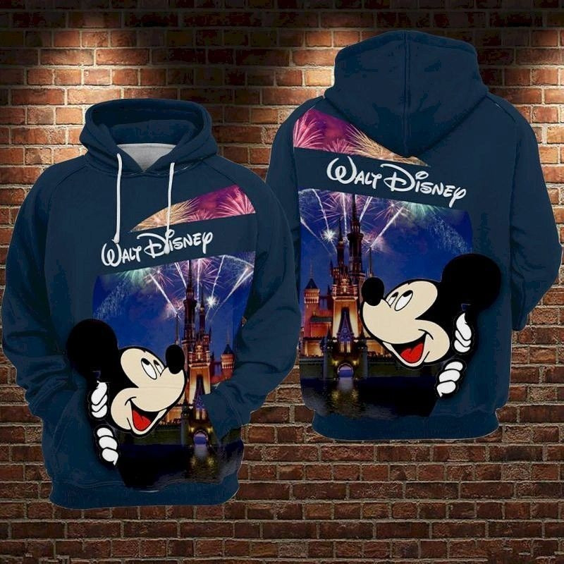 Mickey And Disney Castle Firework 3D All Over Printed Sweatshirt, Hoodie, Zip Hoodie | Special Edition Fan Apparel For Men, Women