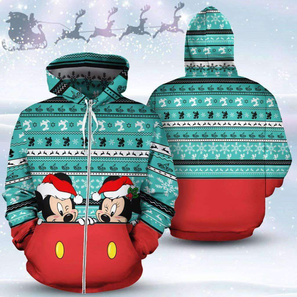 Mickey And Minnie Cute Hide And Seek 3D All Over Printed Sweatshirt, Hoodie, Zip Hoodie | Special Edition Fan Apparel For Men, Women
