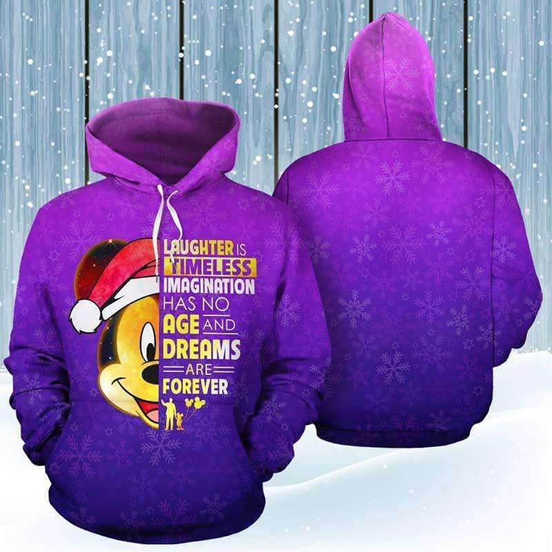 Mickey Mouse Face Purple 3D All Over Printed Sweatshirt, Hoodie, Zip Hoodie | Special Edition Fan Apparel For Men, Women