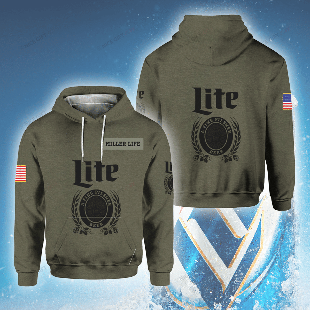 Miller Lite 3D All Over Printed Sweatshirt, Hoodie, Zip Hoodie | Fan Apparel For Men, Women