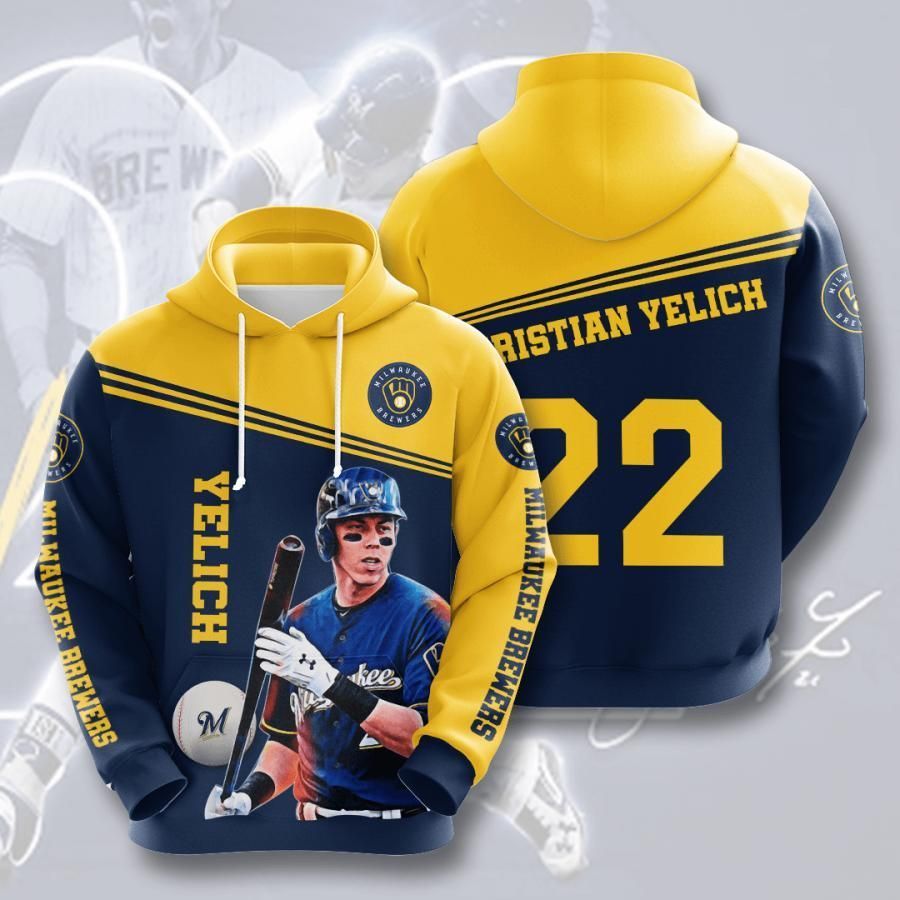 Milwaukee Brewers Christian Yelich 22 3D All Over Printed Sweatshirt, Hoodie, Zip Hoodie | Mlb Fan Gear For Men, Women