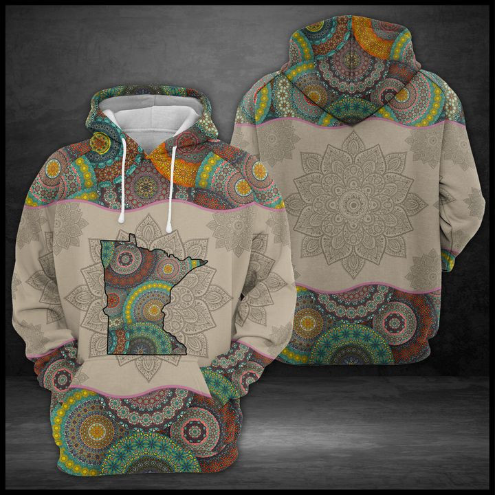 Minnesota State Mandala 3D All Over Printed Sweatshirt, Hoodie, Zip Hoodie | Fan Apparel For Men, Women