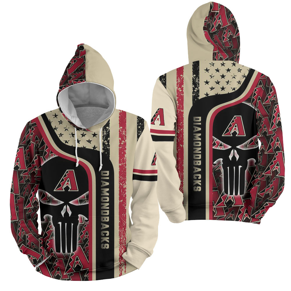 Mlb Arizona Diamondbacks With Skull Pattern 3D All Over Printed Sweatshirt, Hoodie, Zip Hoodie | Mlb Special Edition Fan Gear For Men, Women