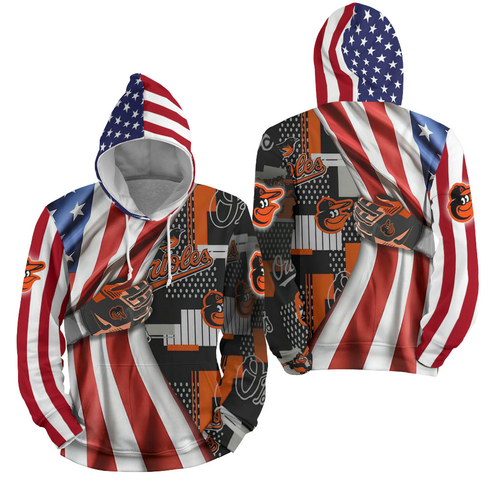 Mlb Baltimore Orioles American Flag 3D All Over Printed Sweatshirt, Hoodie, Zip Hoodie | Mlb Fan Gear For Men, Women