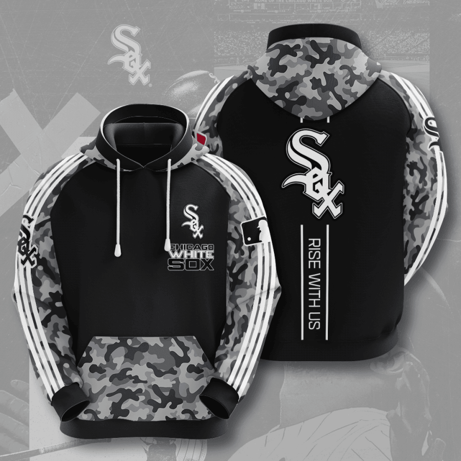 Mlb Chicago White Sox Grey Camo Black 3D All Over Printed Sweatshirt, Hoodie, Zip Hoodie | Mlb Fan Gear For Men, Women