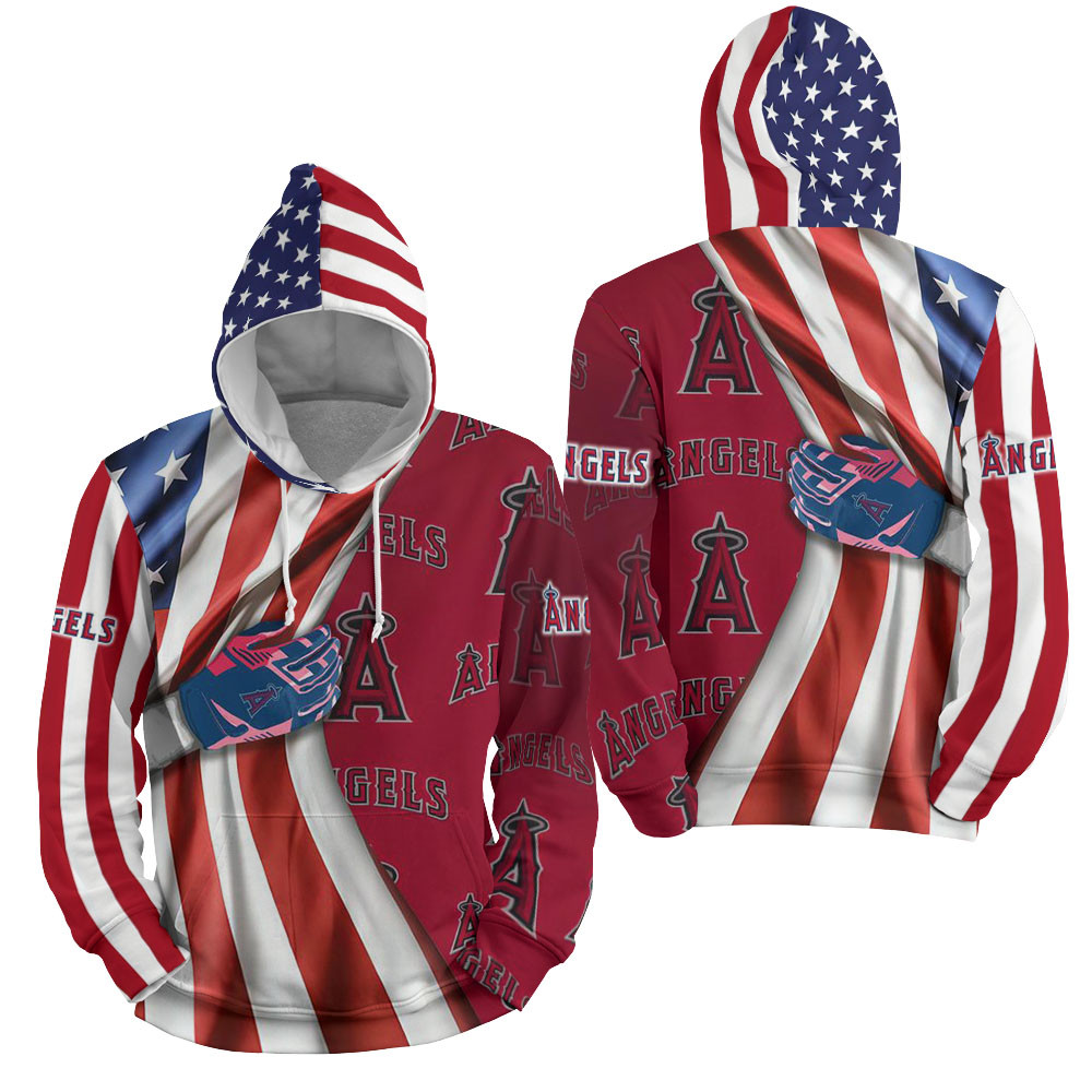 Mlb Los Angeles Angels American Flag 3D All Over Printed Sweatshirt, Hoodie, Zip Hoodie | Mlb Fan Gear For Men, Women